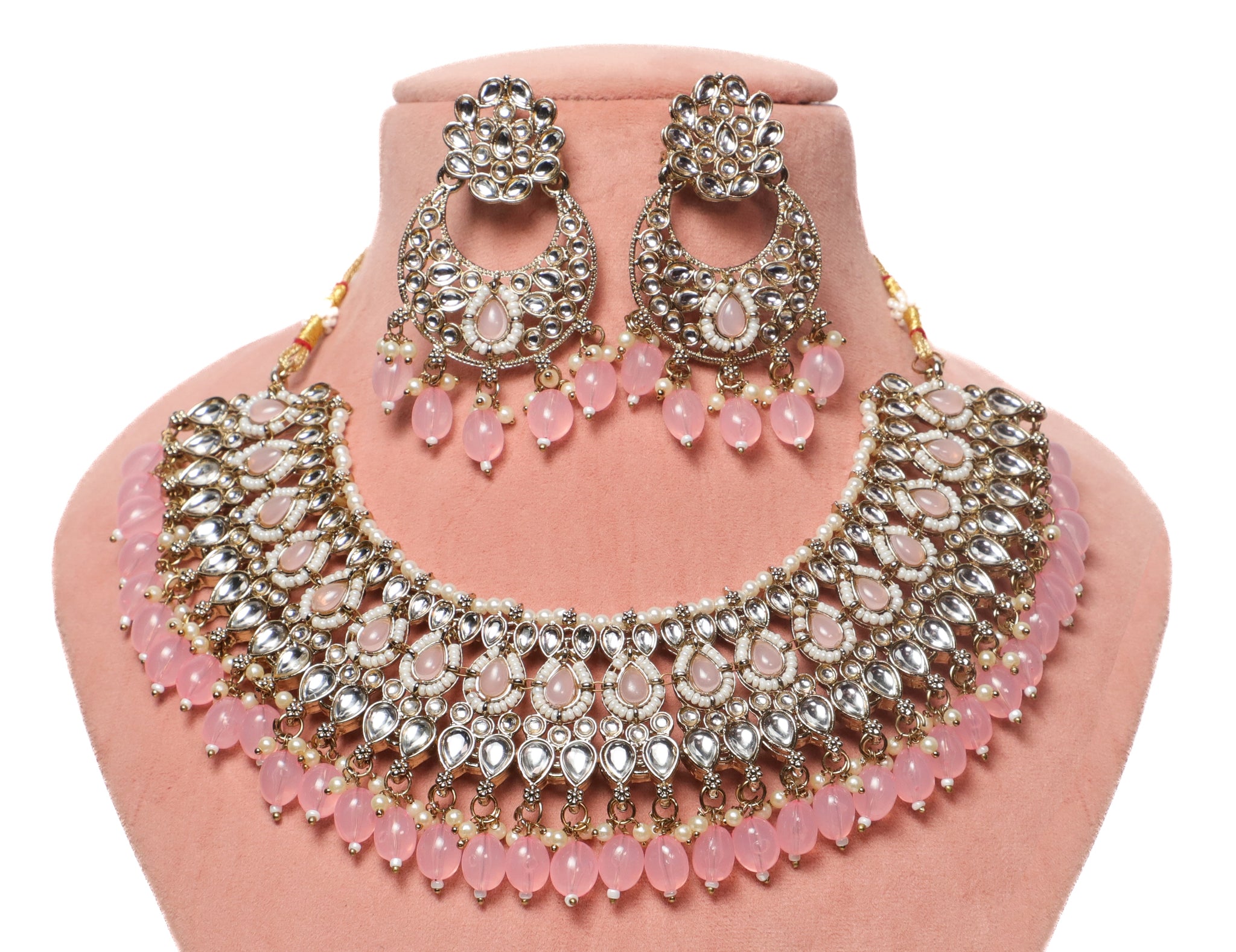 Lilac Pink Kundan Jewellery Set